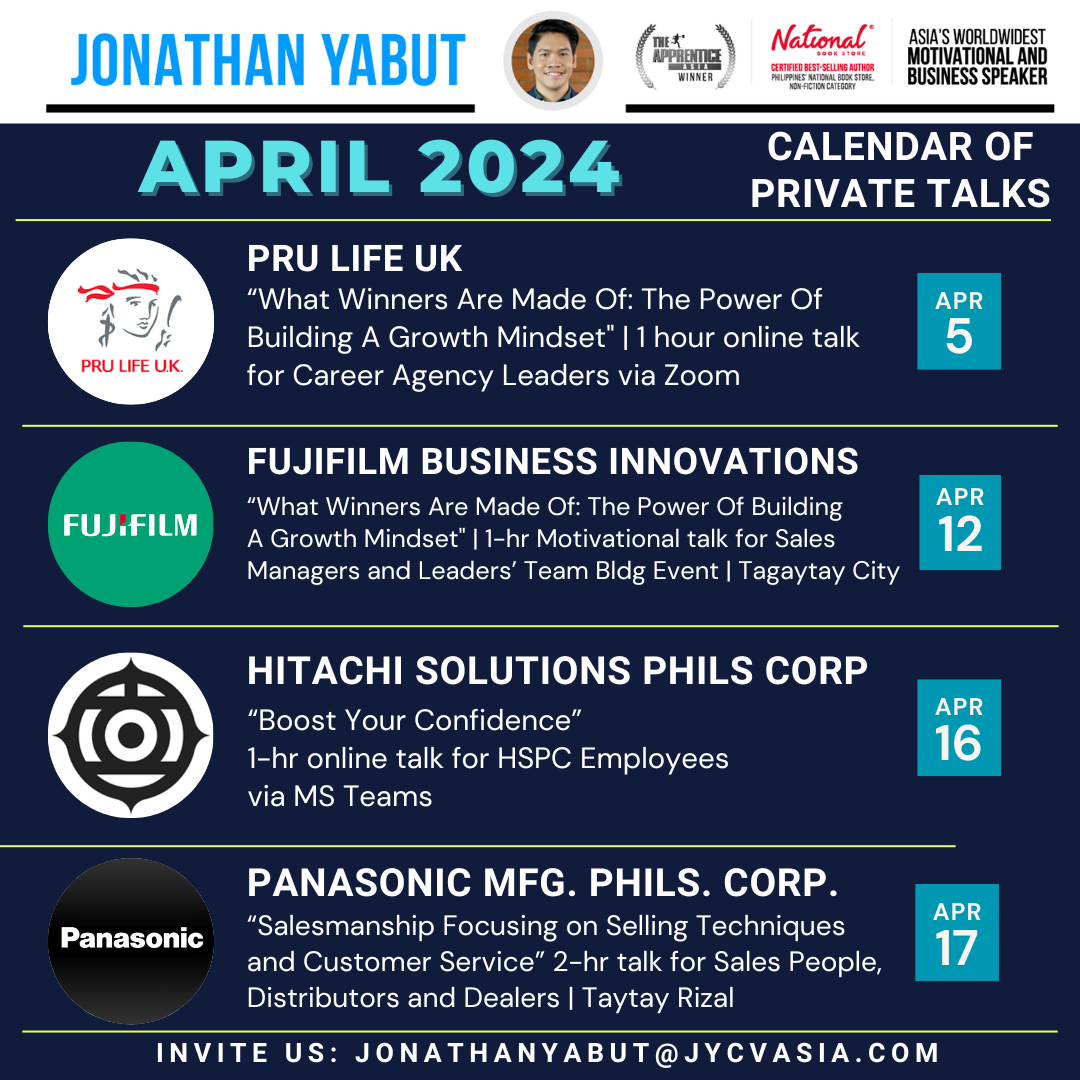 Calendar of Private Talks for April (1)